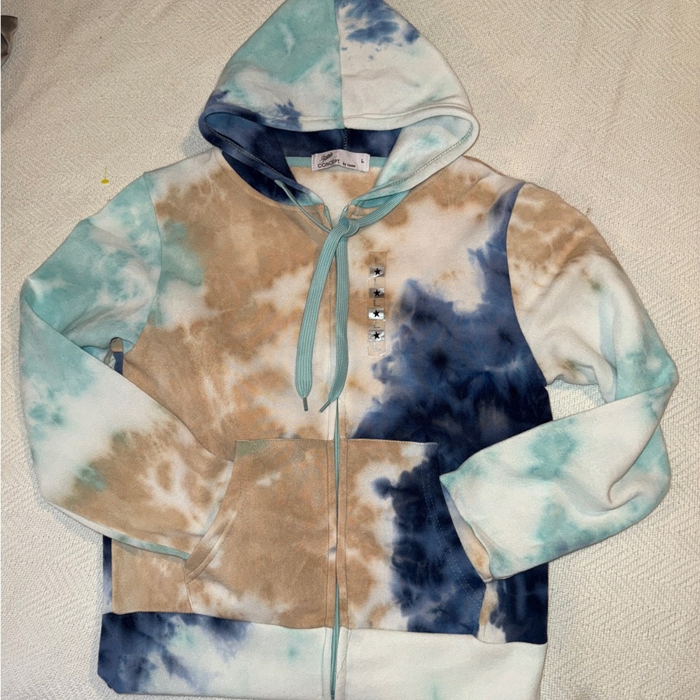Roma Concept by Rosee NWOT Ladies Large hoodie tie dye